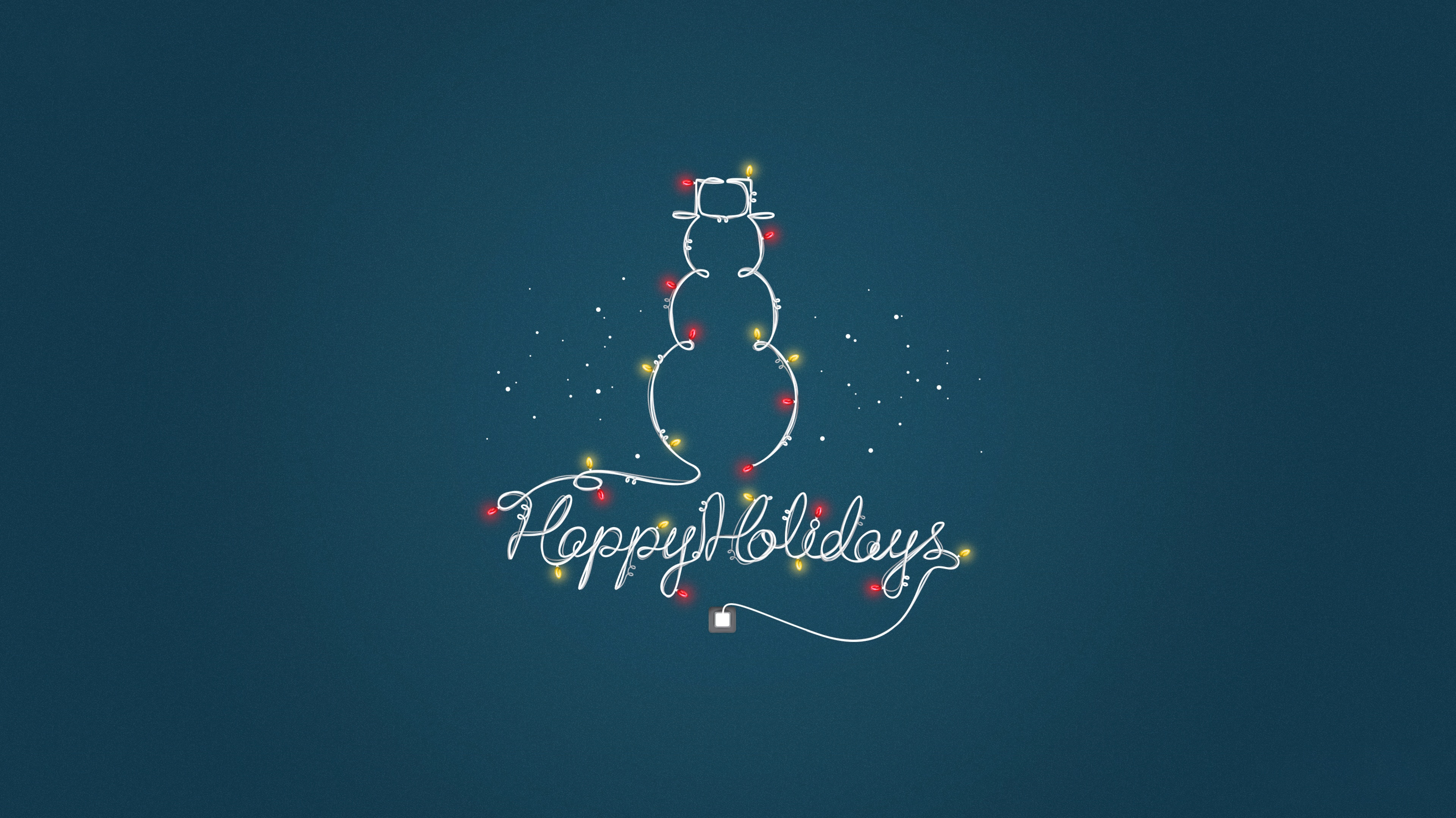 Happy holidays Wallpaper 4K, Snowman, Christmas lights
