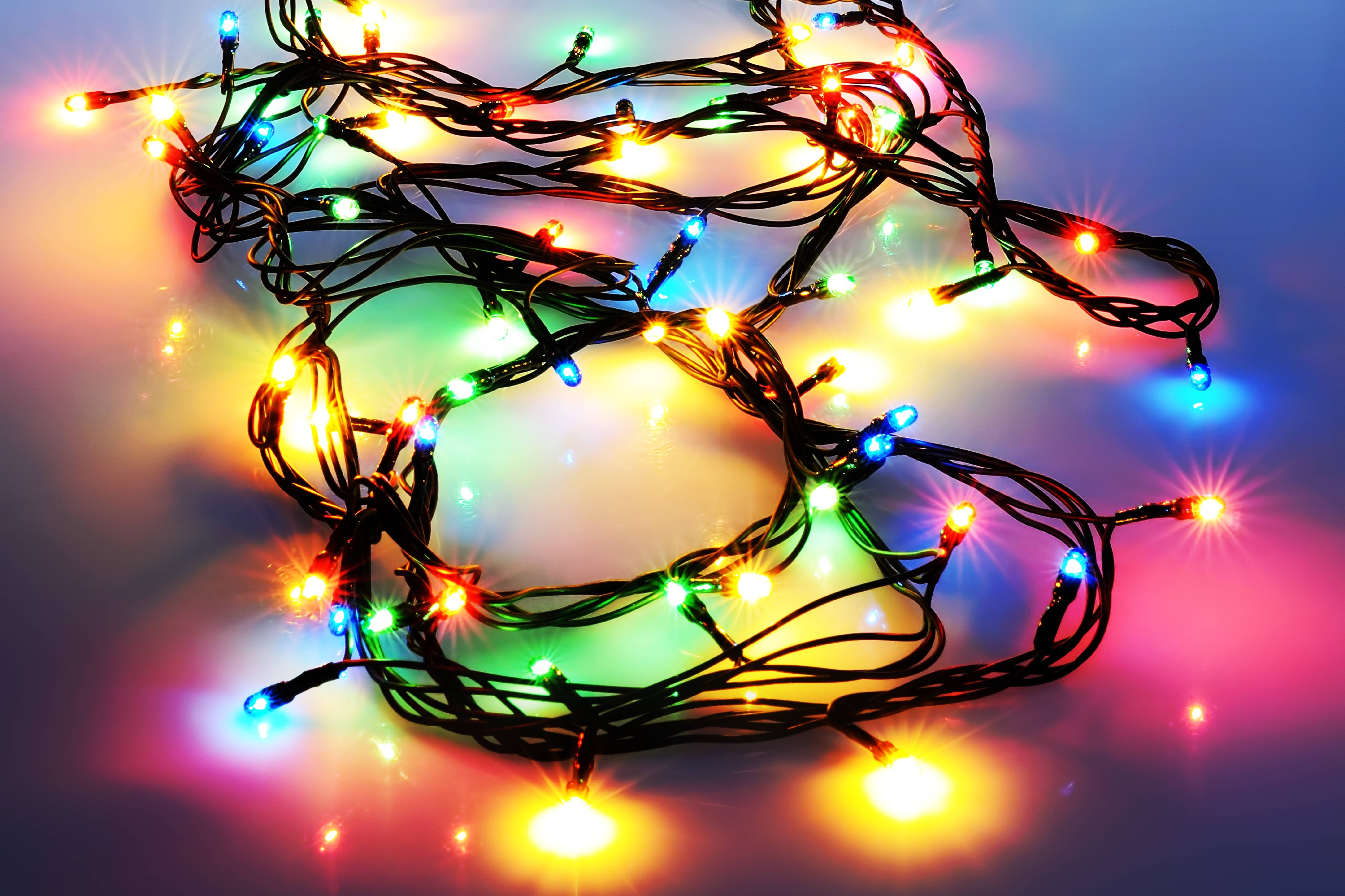 Download Colorful Christmas Lights to Light Up Your Holiday Wallpaper