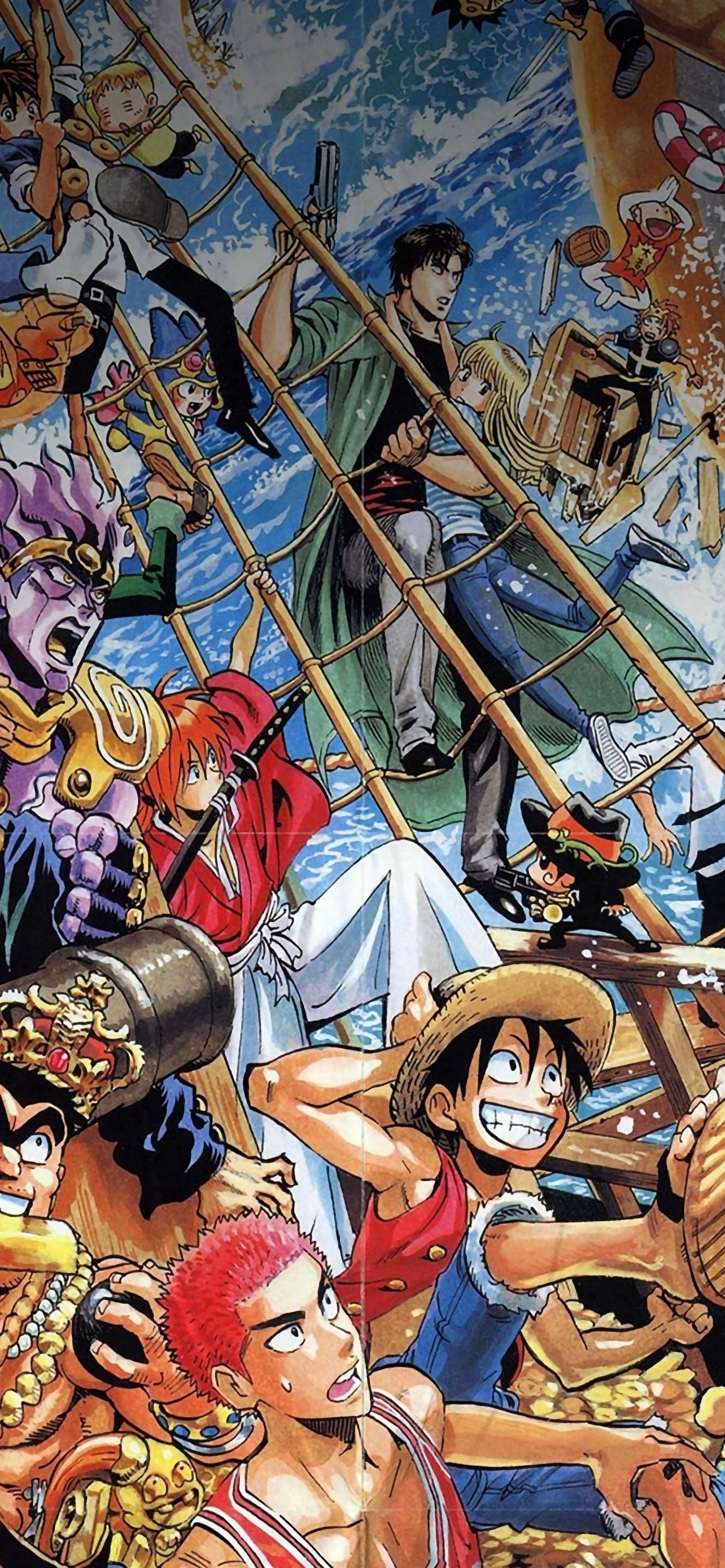 One Piece All The Fun Comics Illust iPhone Wallpaper Free Download