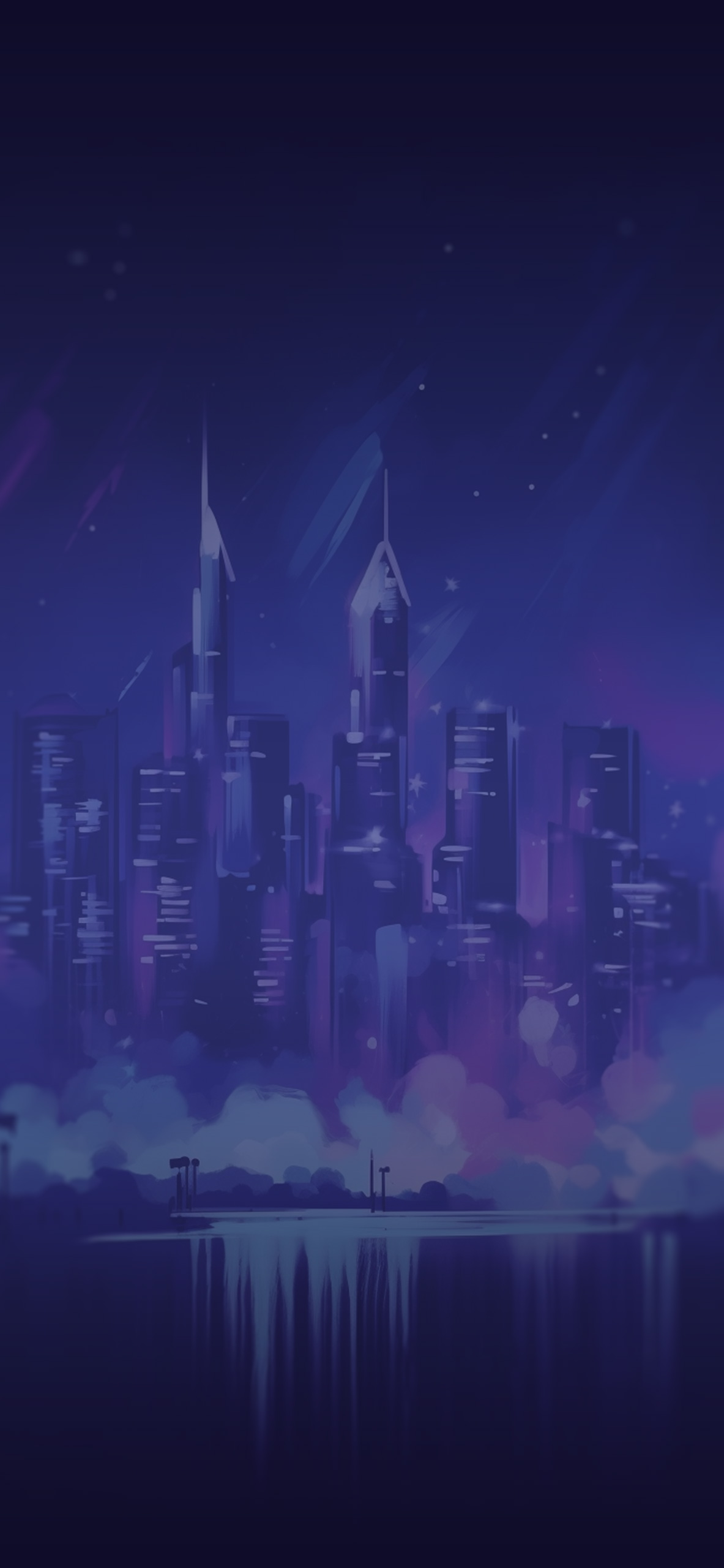 Purple City Art Wallpaper Aesthetic Wallpaper for iPhone