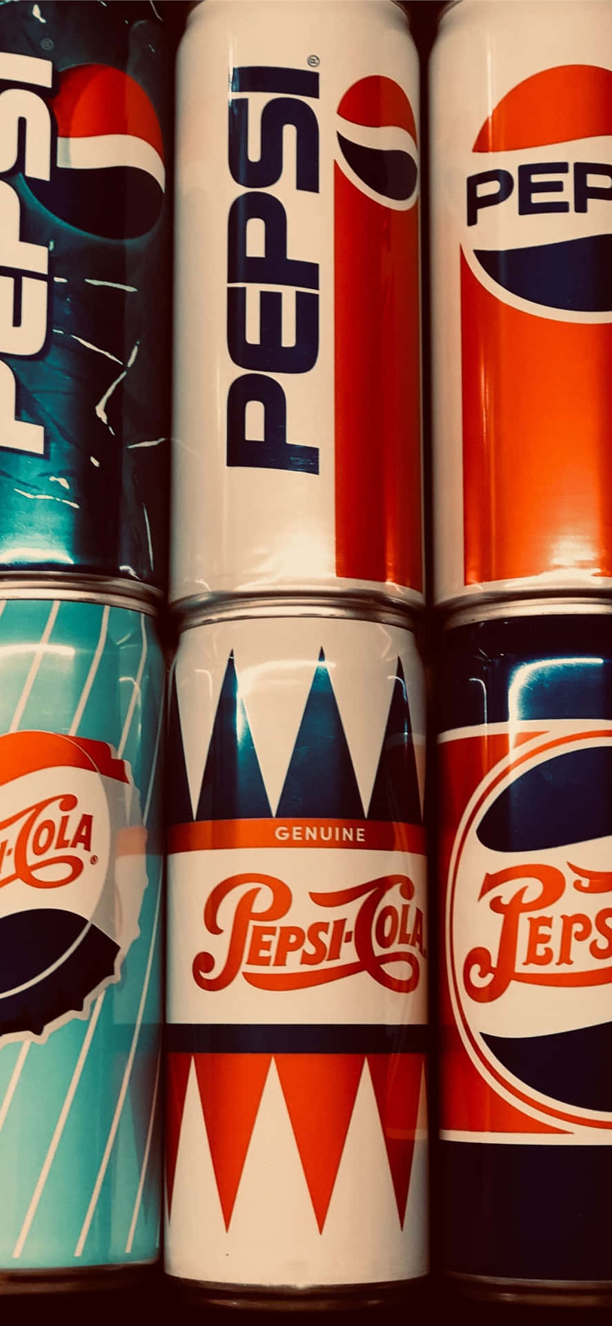 Download Pepsi Cans In A Row Wallpaper