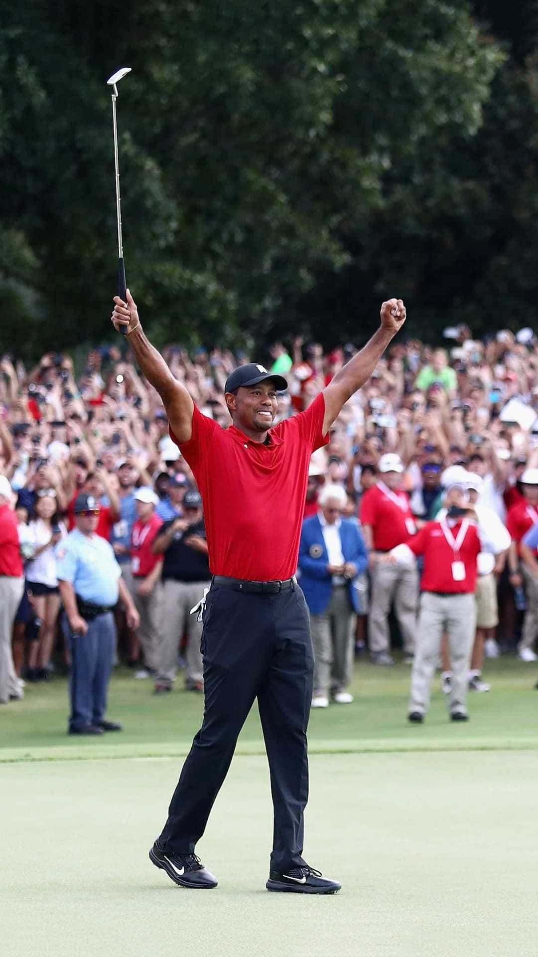 Download The Happy Tiger Woods iPhone Wallpaper