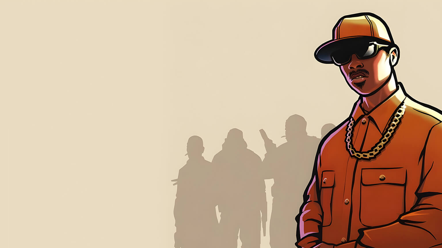 Carl Johnson Beige Desktop Wallpaper