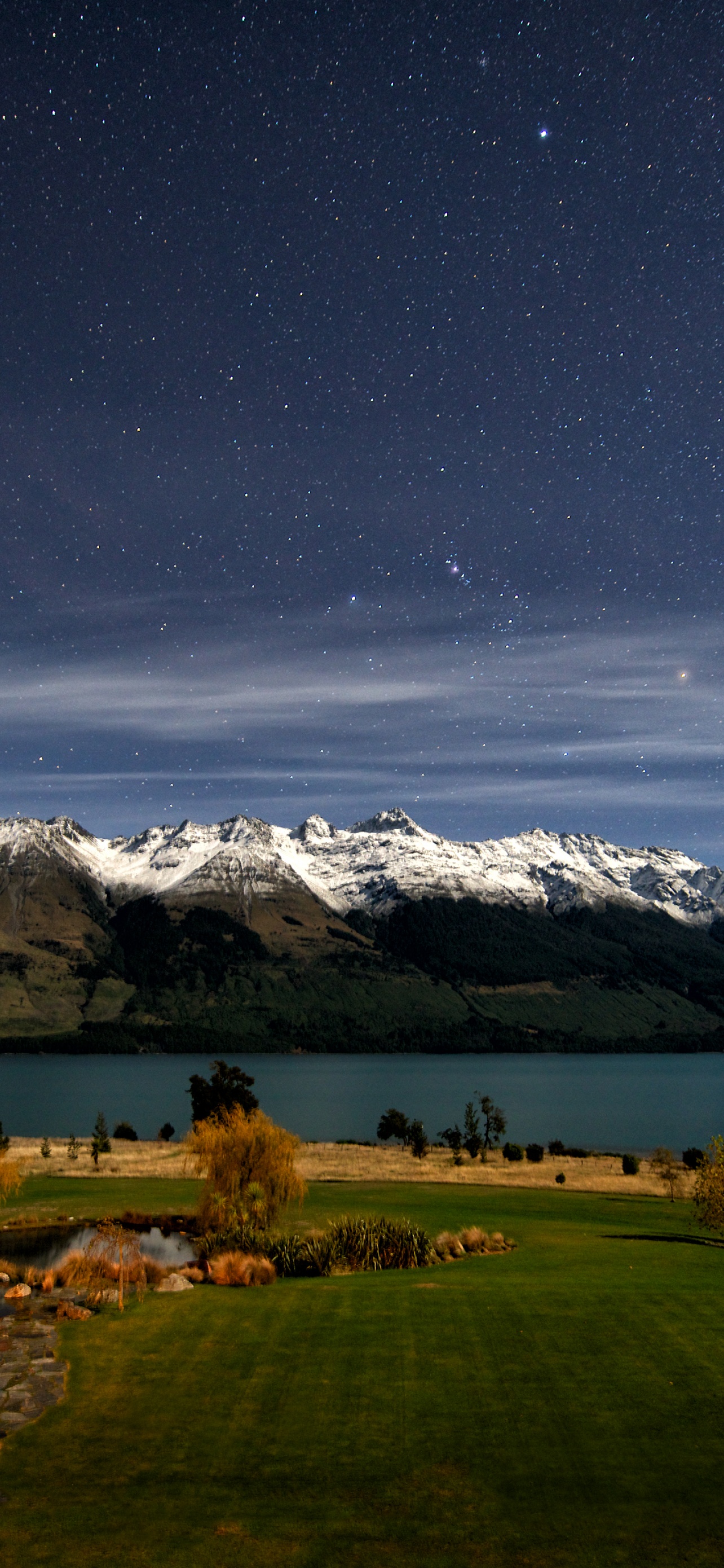 Lake Wakatipu Wallpaper 4K, Night time, Queenstown