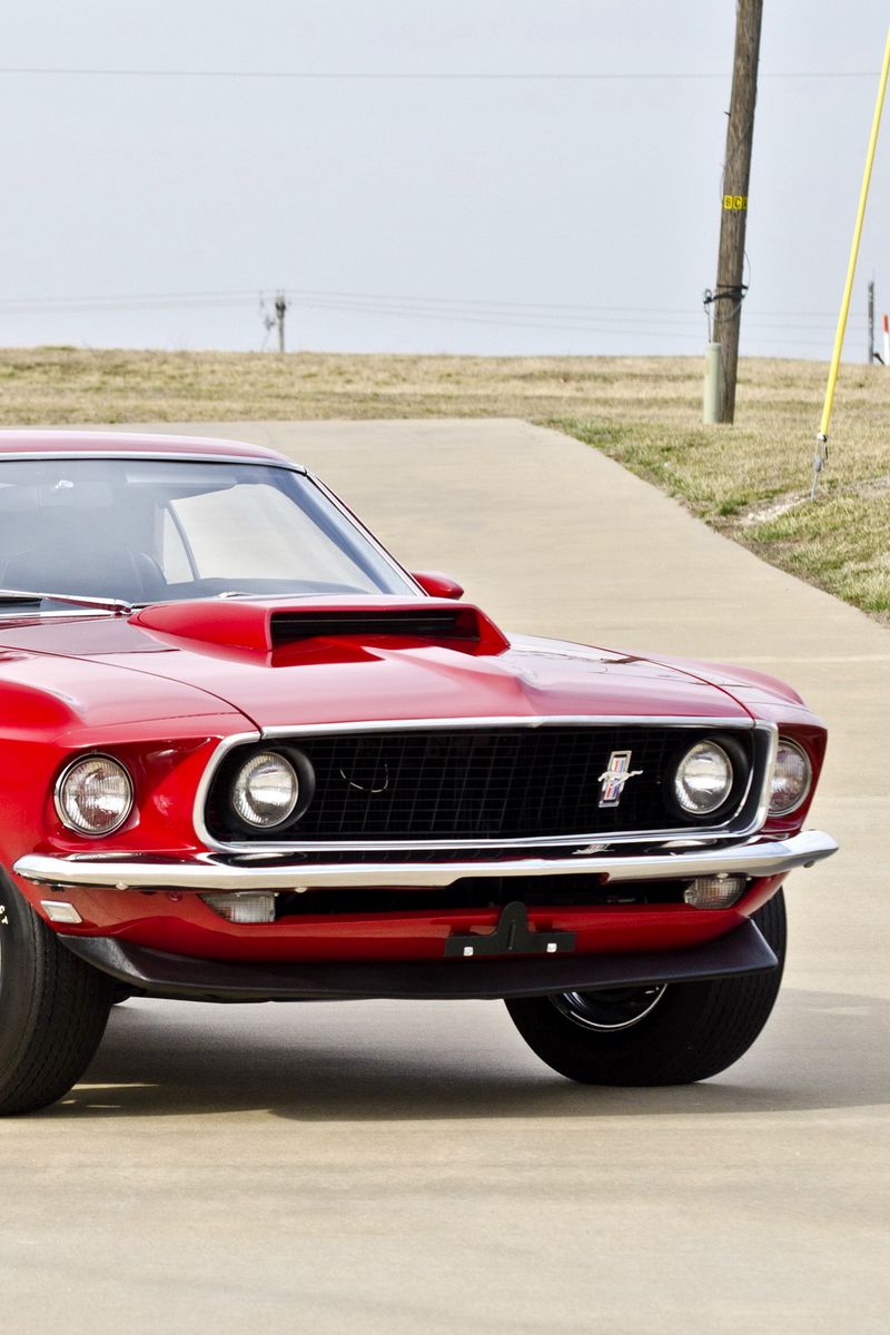 Download Wallpaper 800x1200 Boss, Muscle Car, Ford, 1969, Red, 429, Mustang Iphone 4s 4 For Parallax HD Background