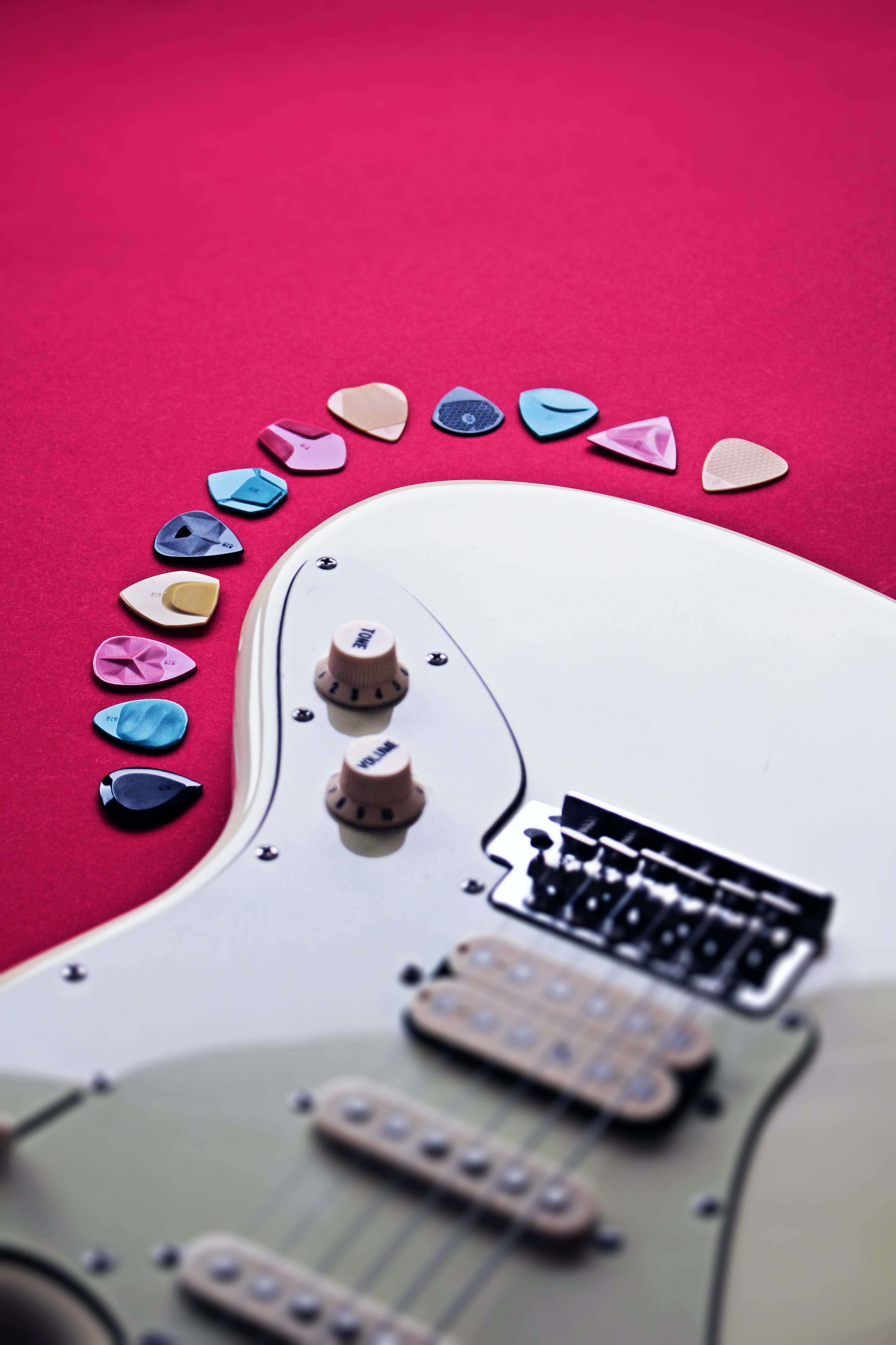 Electric Guitar near Plectrums · Free