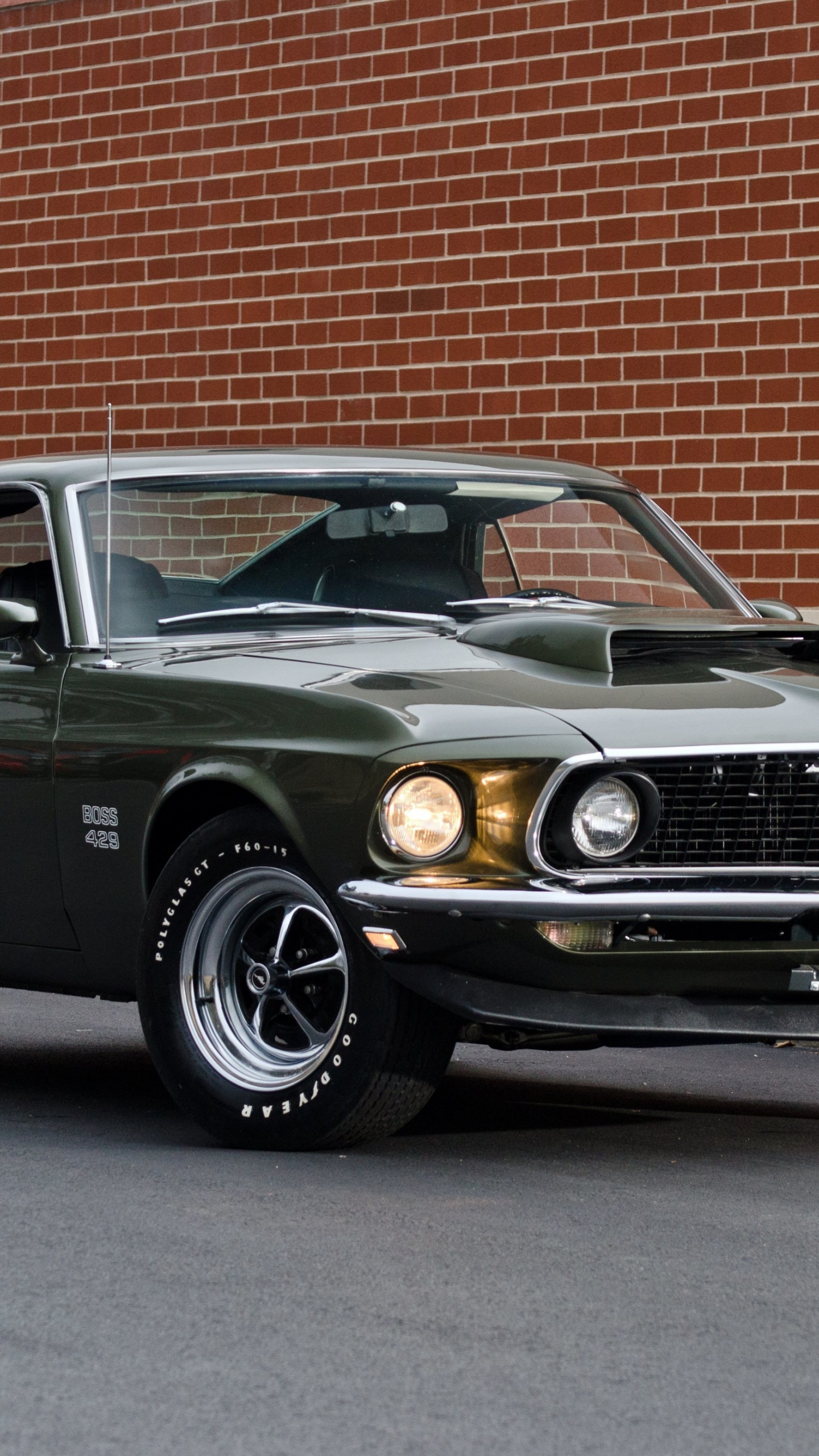 Download wallpaper 1440x2560 green, classic, 1969 ford mustang boss 429, qhd samsung galaxy s6, s7, edge, note, lg g4, 1440x2560 HD background, 9821