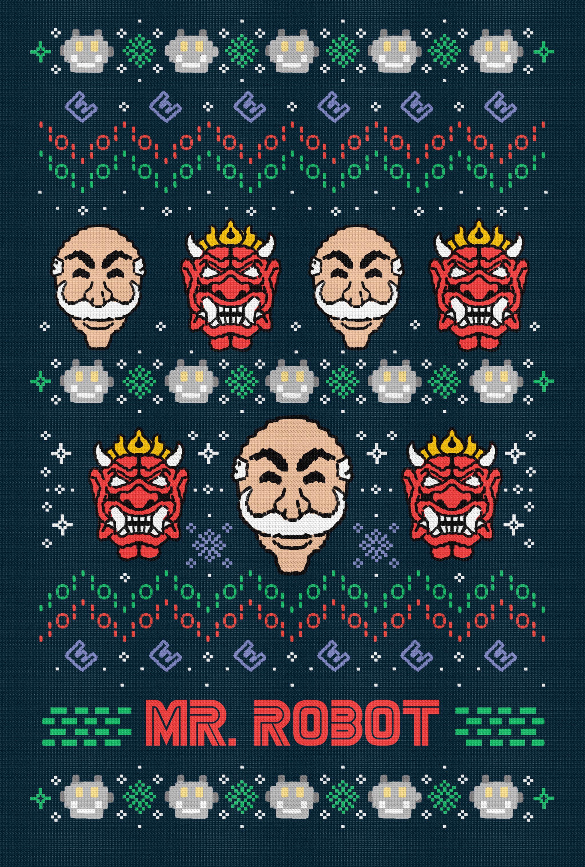 Anybody fancy a mr robot xmas phone wallpaper?