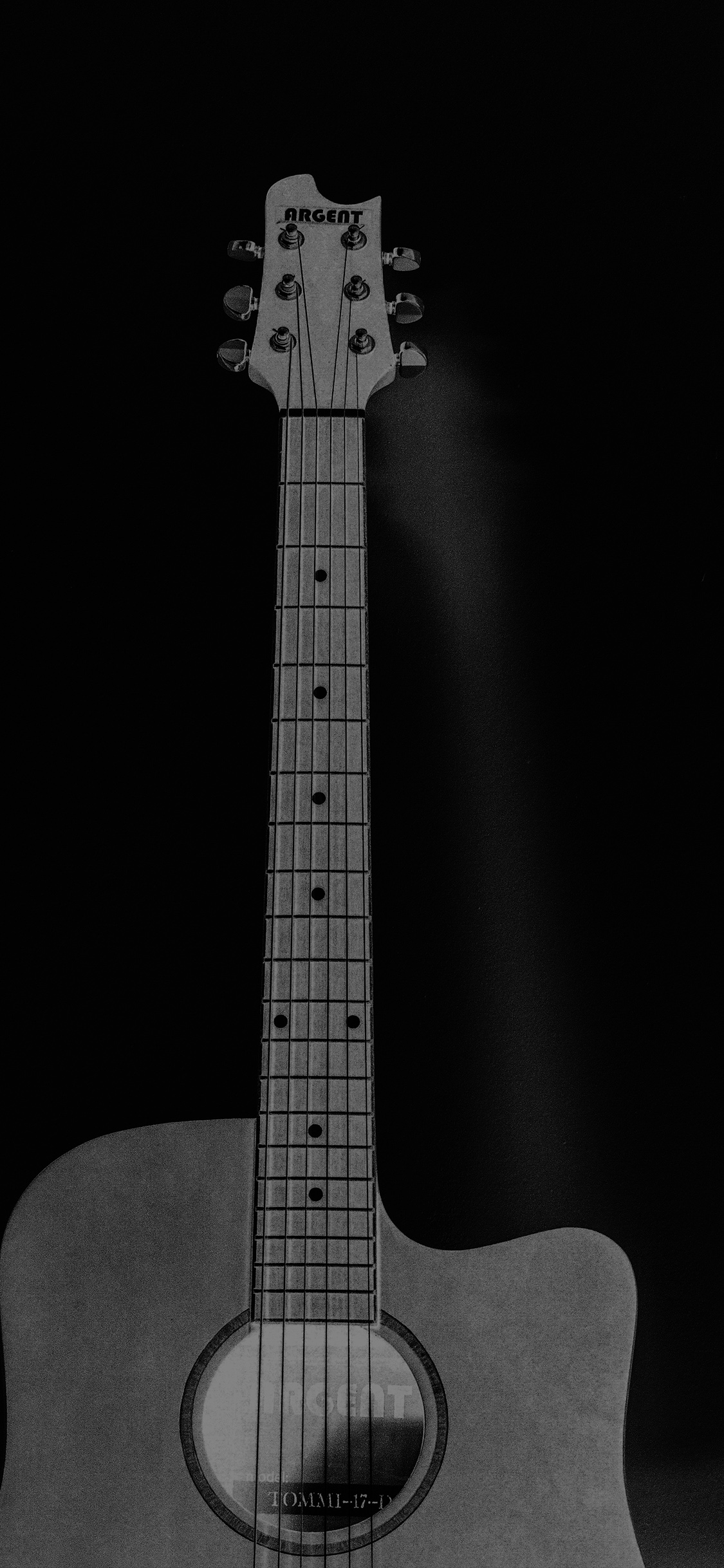 iPhone X wallpaper. guitar art bw dark music song black