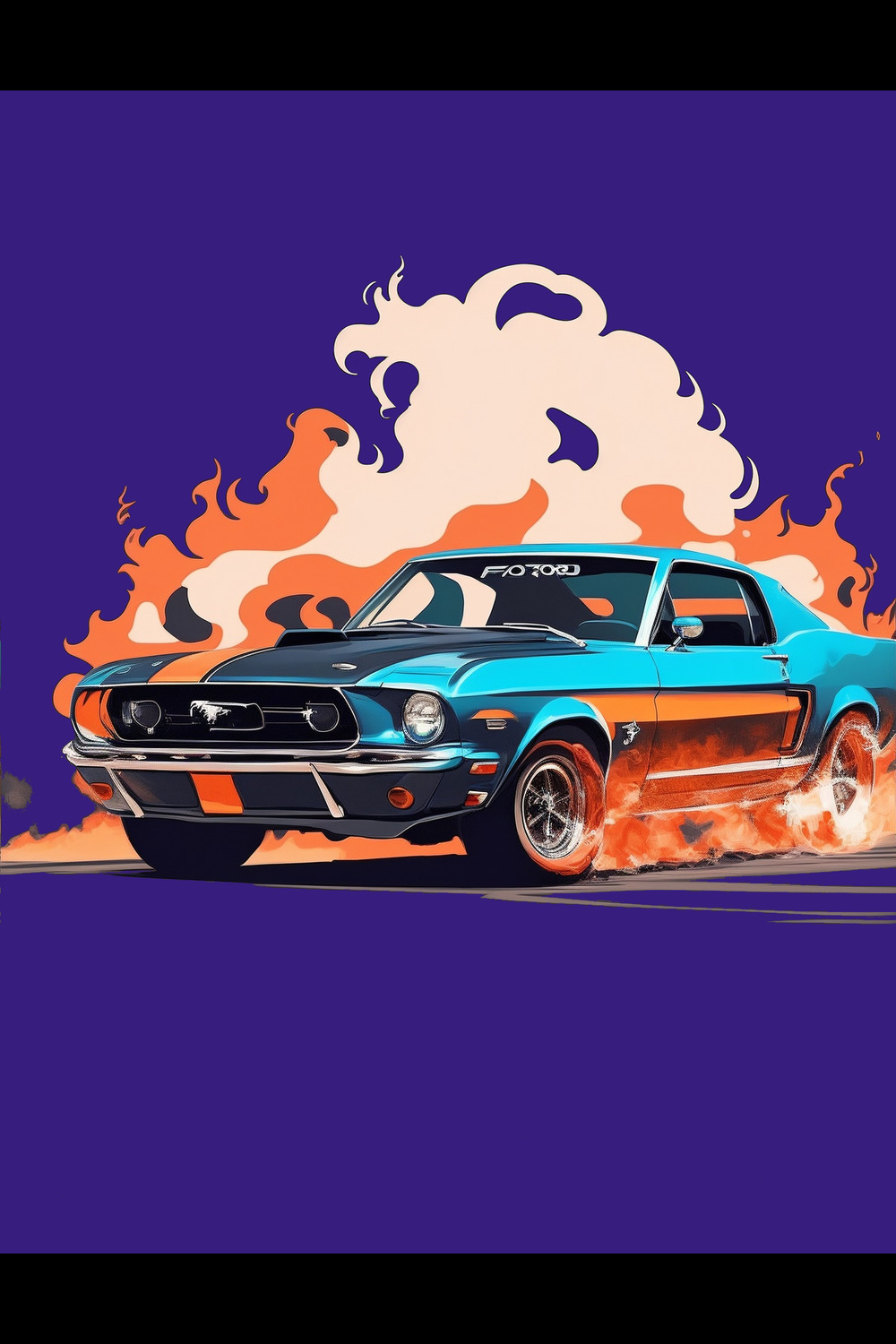 Mustang Burning Its Engine