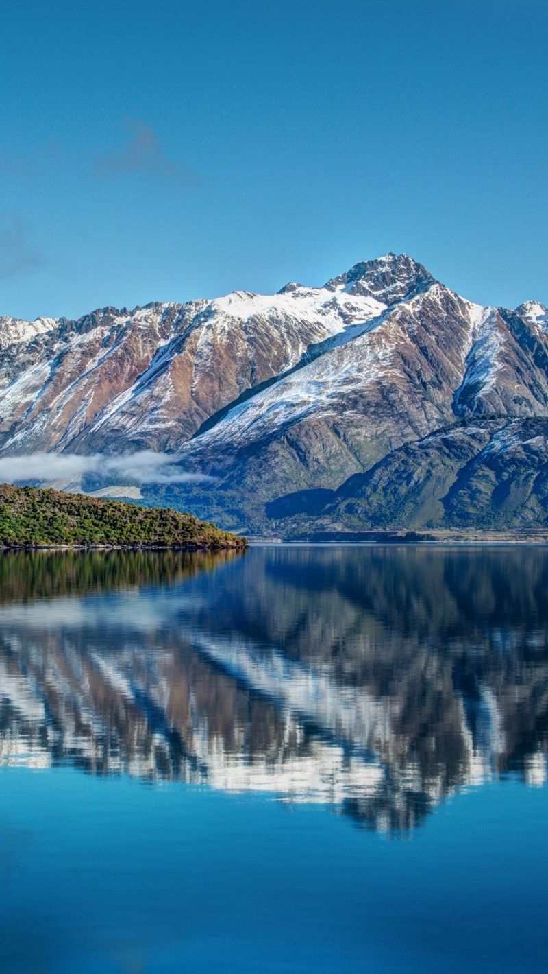 Download Wallpaper 800x1420 New Zealand, Mountains, River, Sea, Sky, Landscape Iphone Se 5s 5c 5 For Parallax HD Background