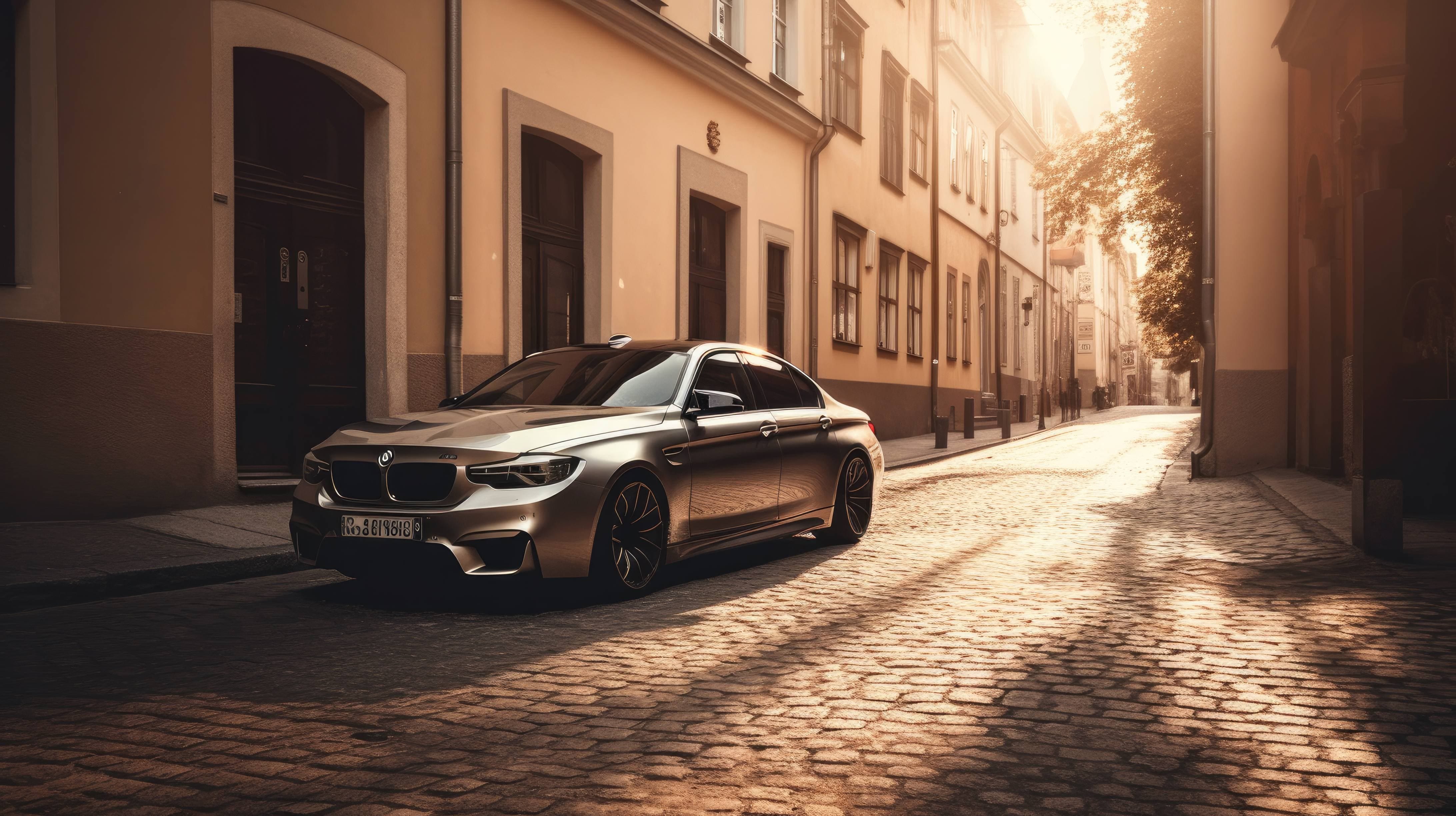 A BMW car parked on a street