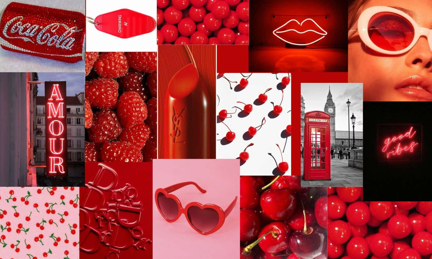 Download Red Cute Aesthetic Collage Wallpaper