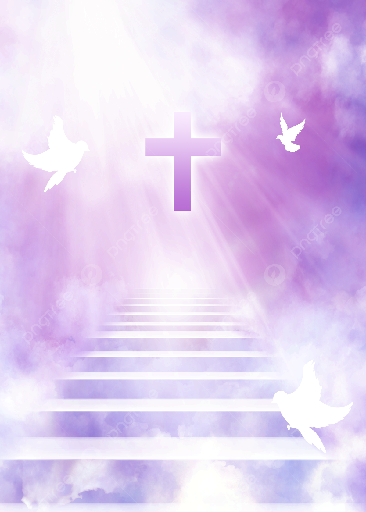Heaven Clouds Peace Dove Cross Background Wallpaper Image For Free Download
