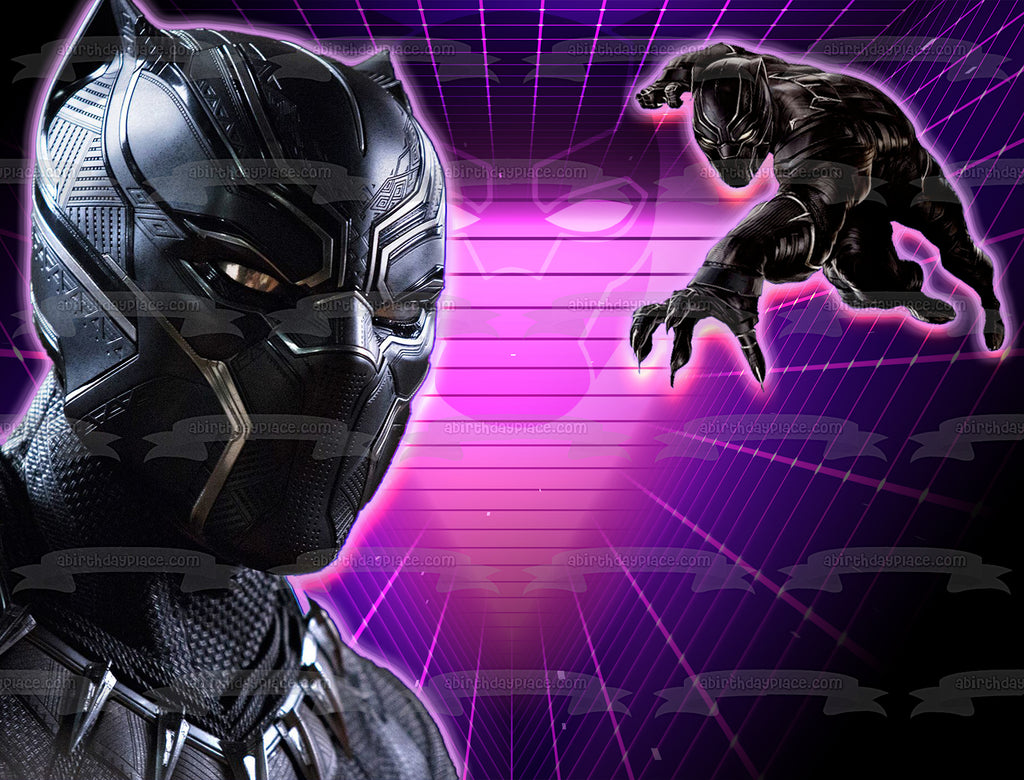 Marvel Black Panther T'Challa Customizable Edible Cake Topper Image AB