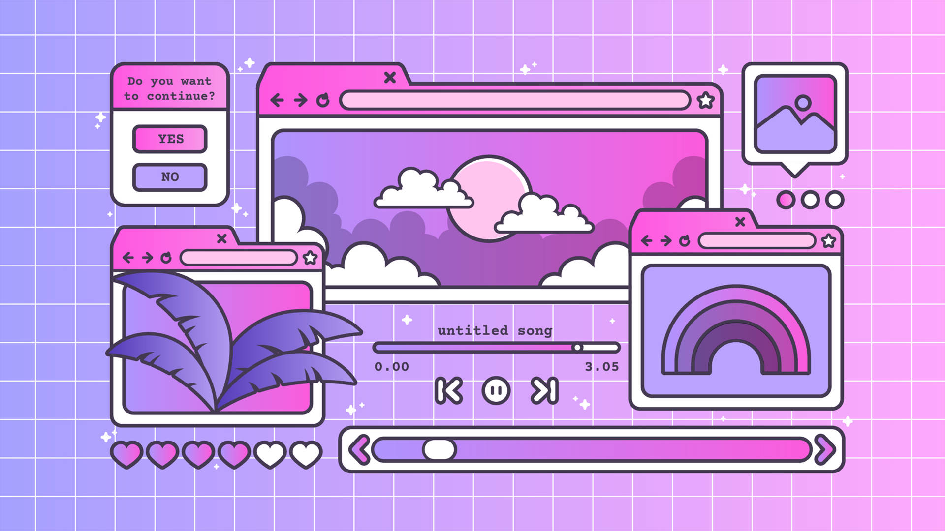 Download Cute Pink Purple Vaporwave Wallpaper