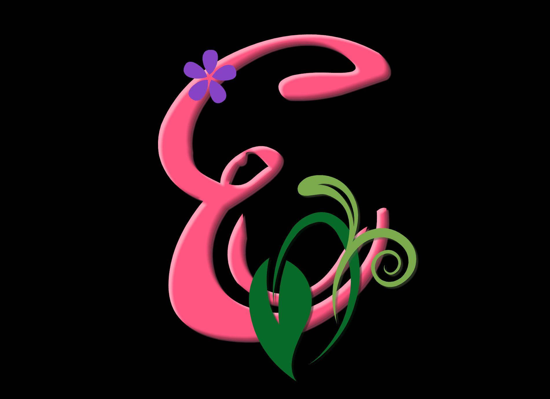 Download Pink Cursive Letter E Wallpaper