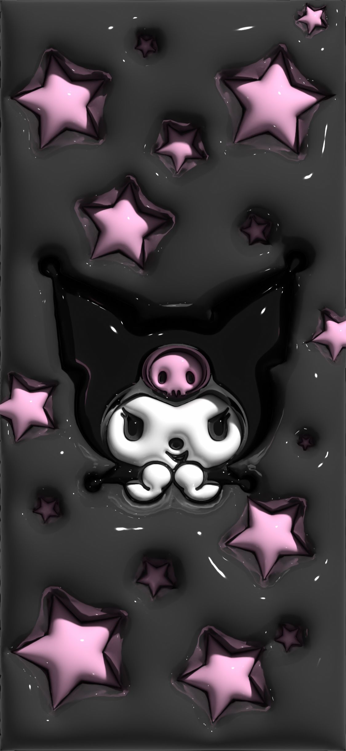 3D wallpaper kuromi sanrio. Hello kitty iphone wallpaper, 3D wallpaper cute, Walpaper hello kitty