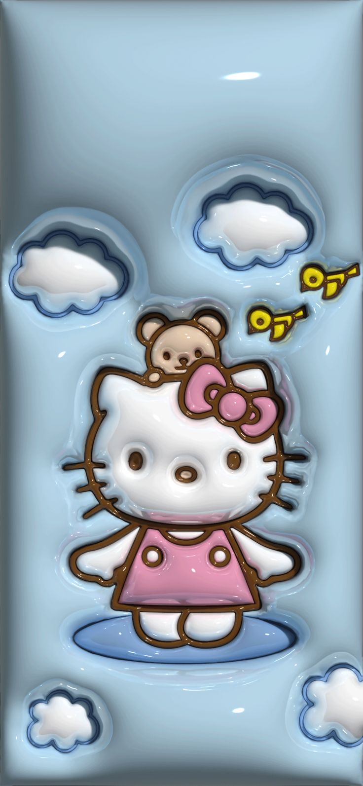 Hello Kitty 3D Wallpaper. Kitty wallpaper, Jelly wallpaper, Sanrio wallpaper