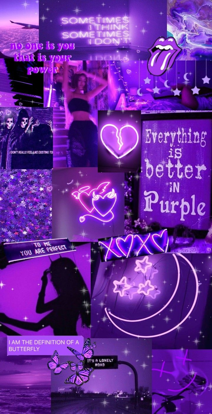 Purple Aesthetic Collage Wallpaper. Purple wallpaper phone, Purple wallpaper iphone, Purple wallpaper