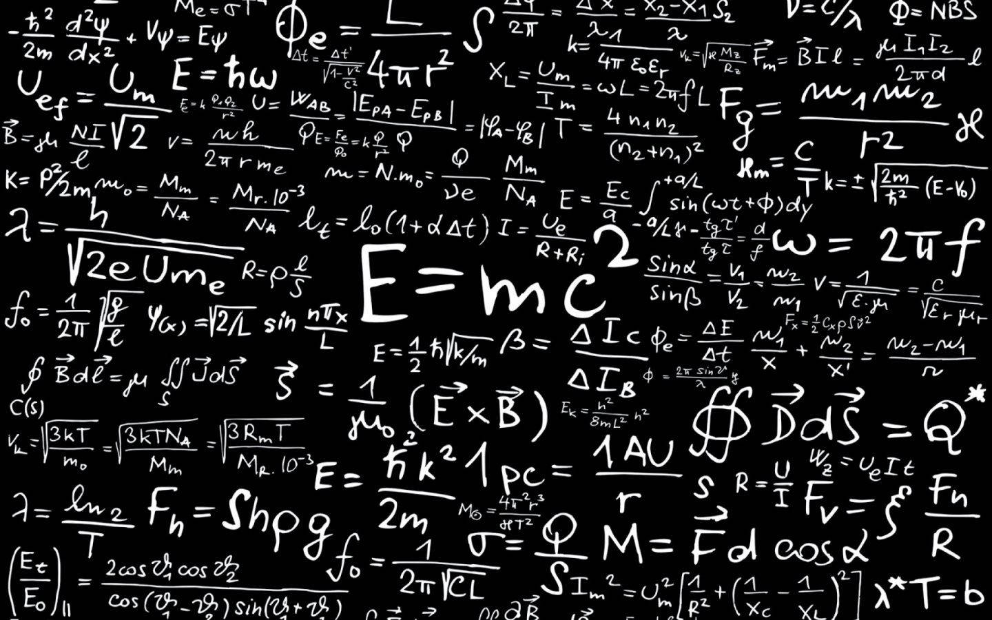 Download A representation of scientific formulas in black and white Wallpaper