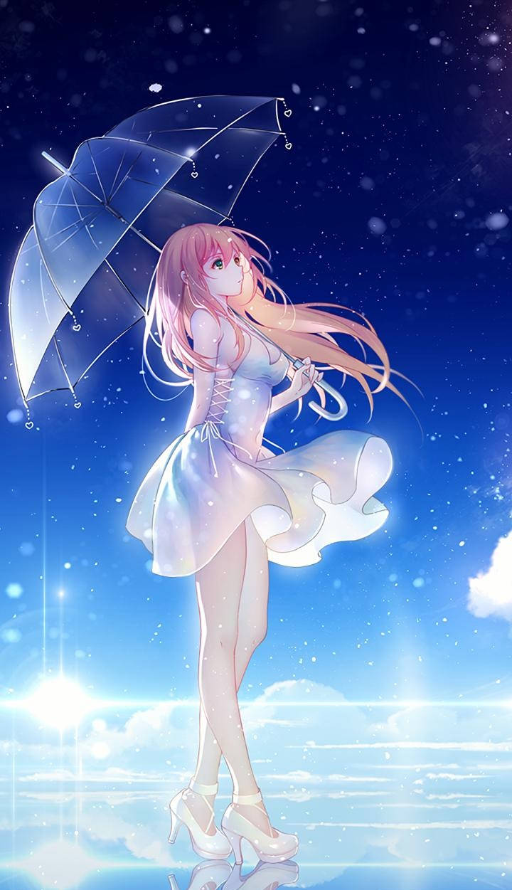 Download Phone Girl Night Sky Anime Wallpaper
