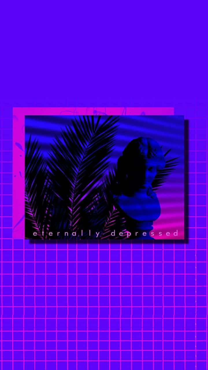 Download A Purple Background With A Palm Tree And A Palm Tree Wallpaper