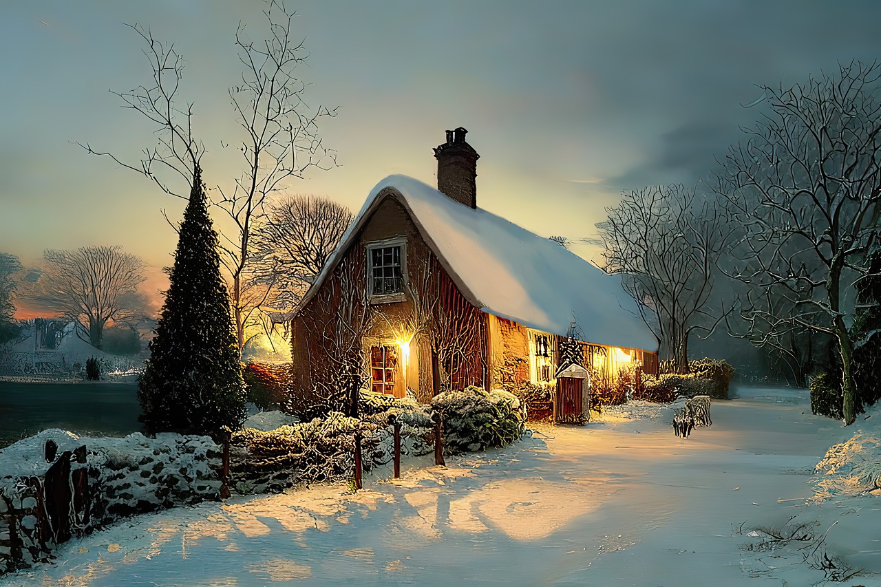 Download Winter Cottage Christmas Royalty Free Stock Illustration Image