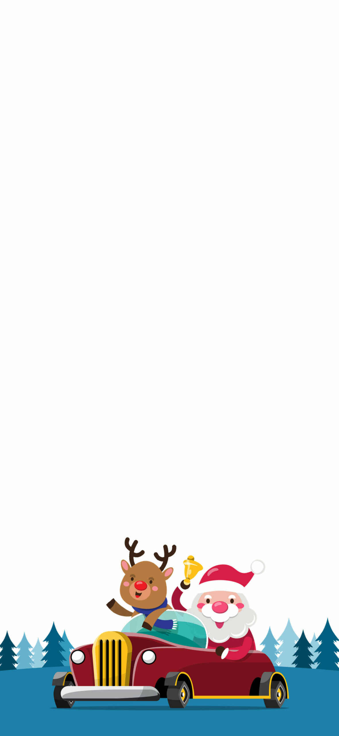 Santa Claus & Rudolph on a Joyride Wallpaper