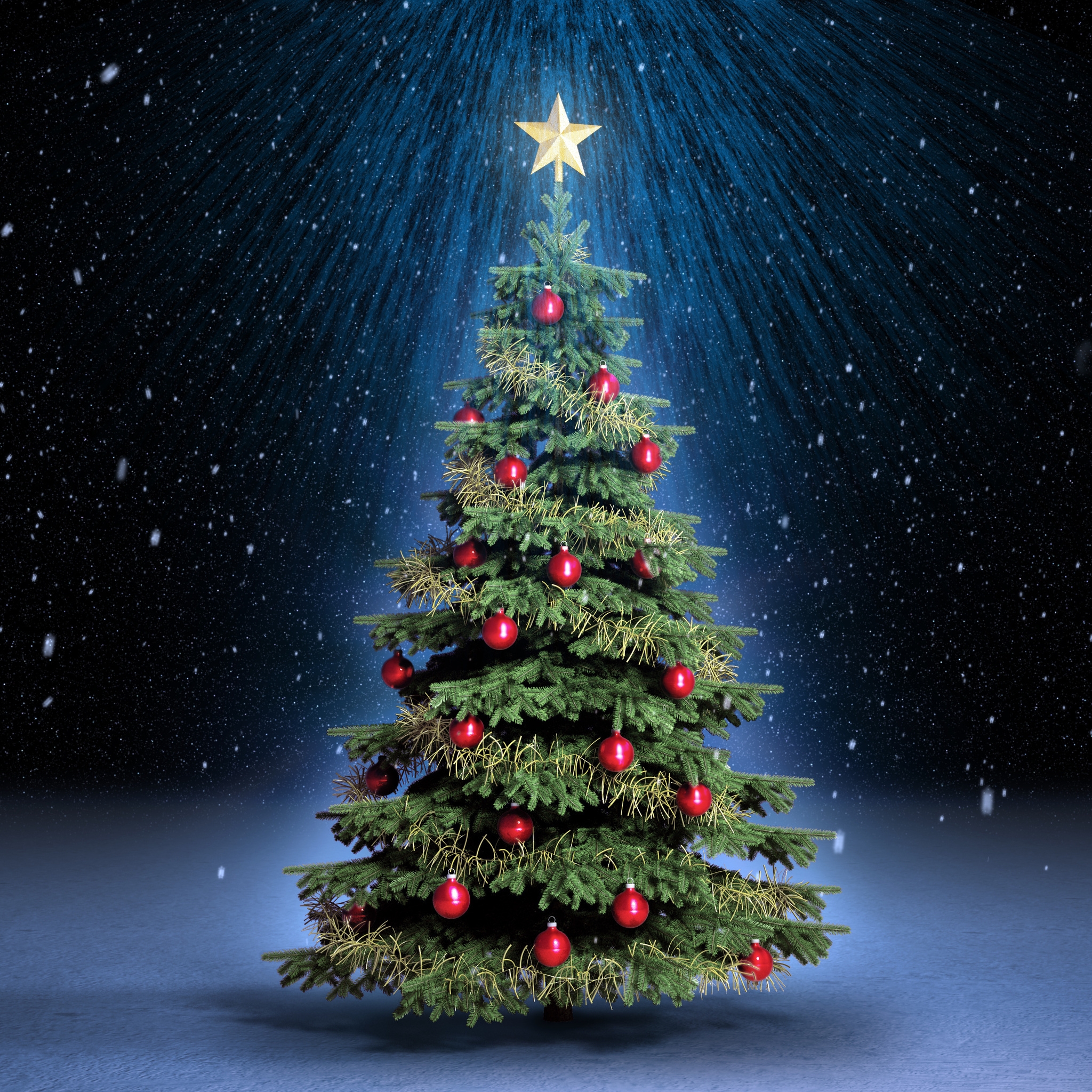 Cute Christmas Tree 2048 x 2048 New iPad Wallpaper