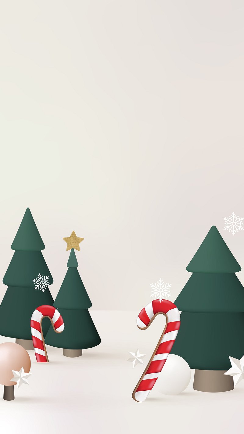 Cute Christmas iPhone wallpaper, 3D