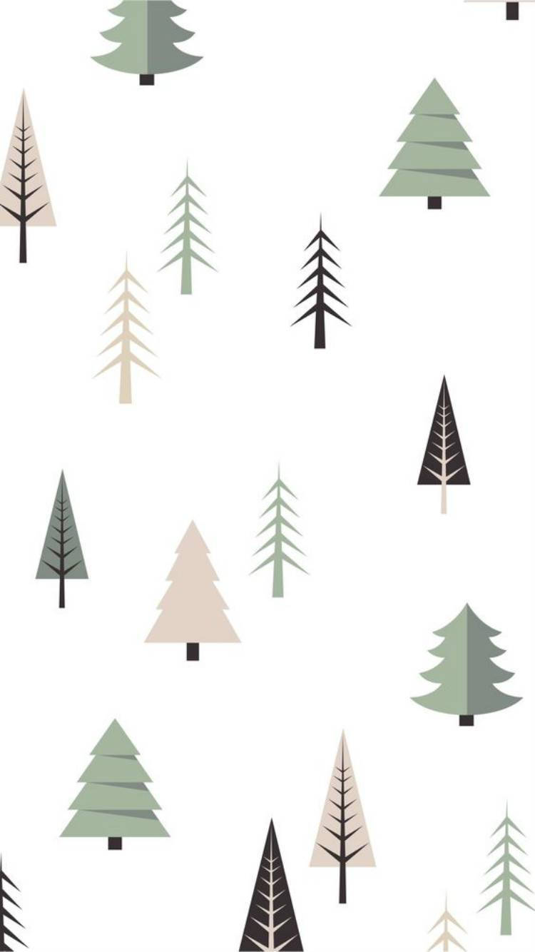 Download Simple Cute Christmas iPhone Tree Icon Wallpaper
