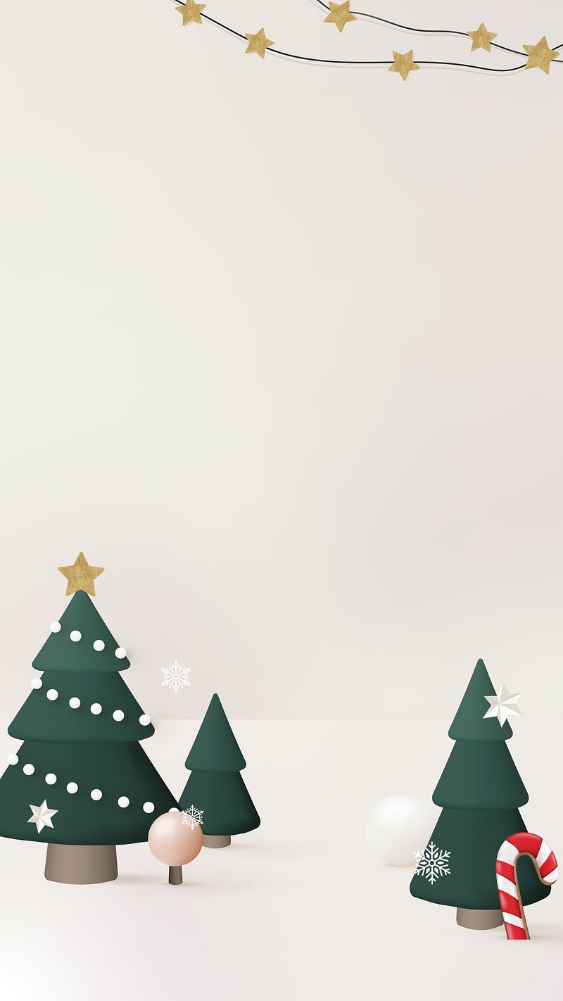 Cute Christmas iPhone wallpaper, 3D