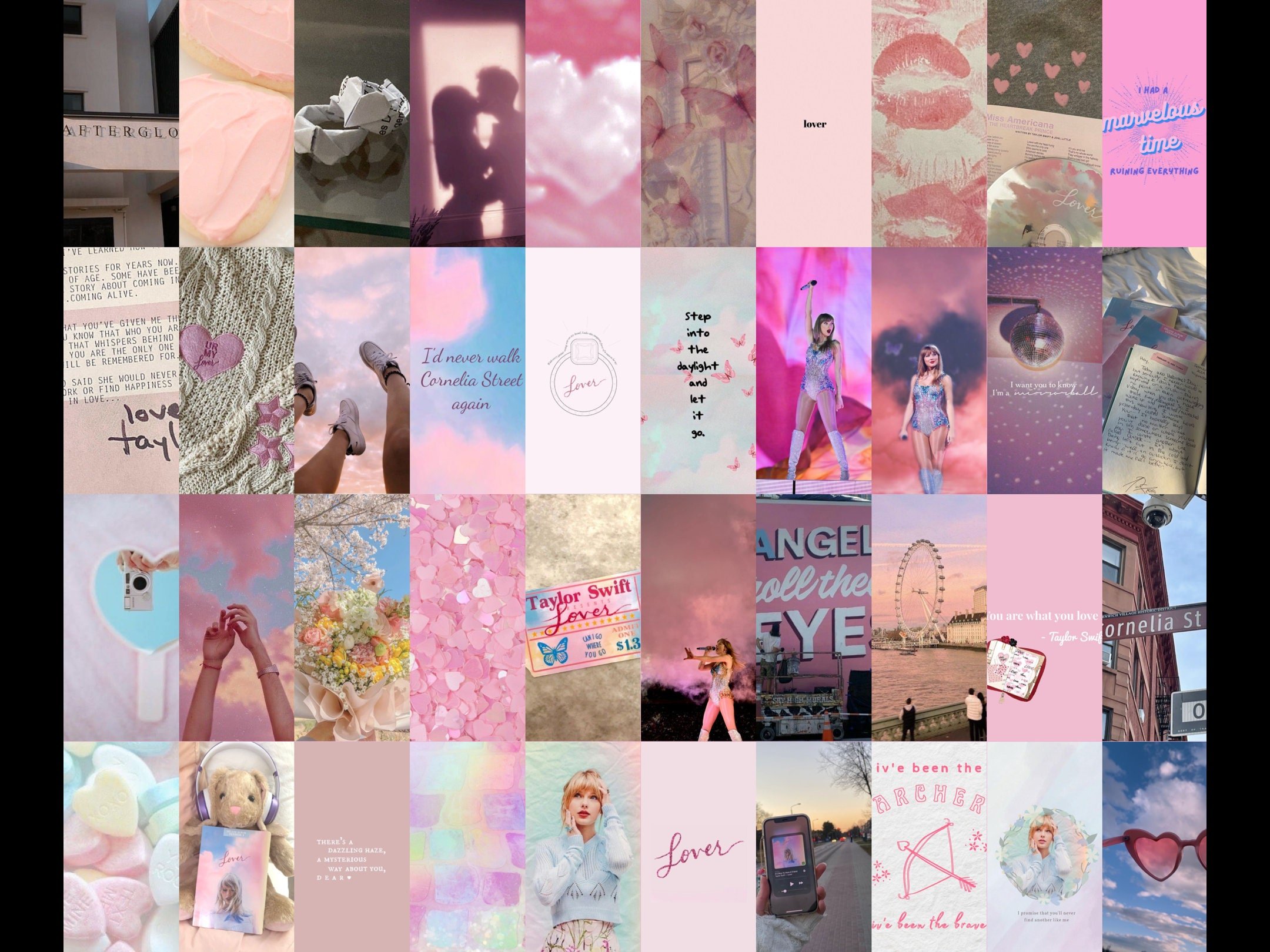 80pcs Taylor Swift Pink Lover Album