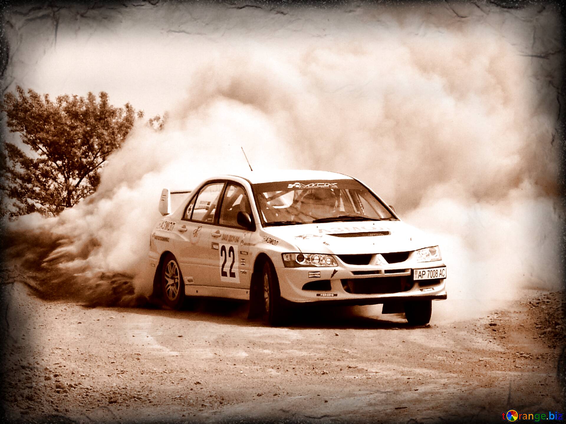 Mitsubishi rally old dark frame №45204