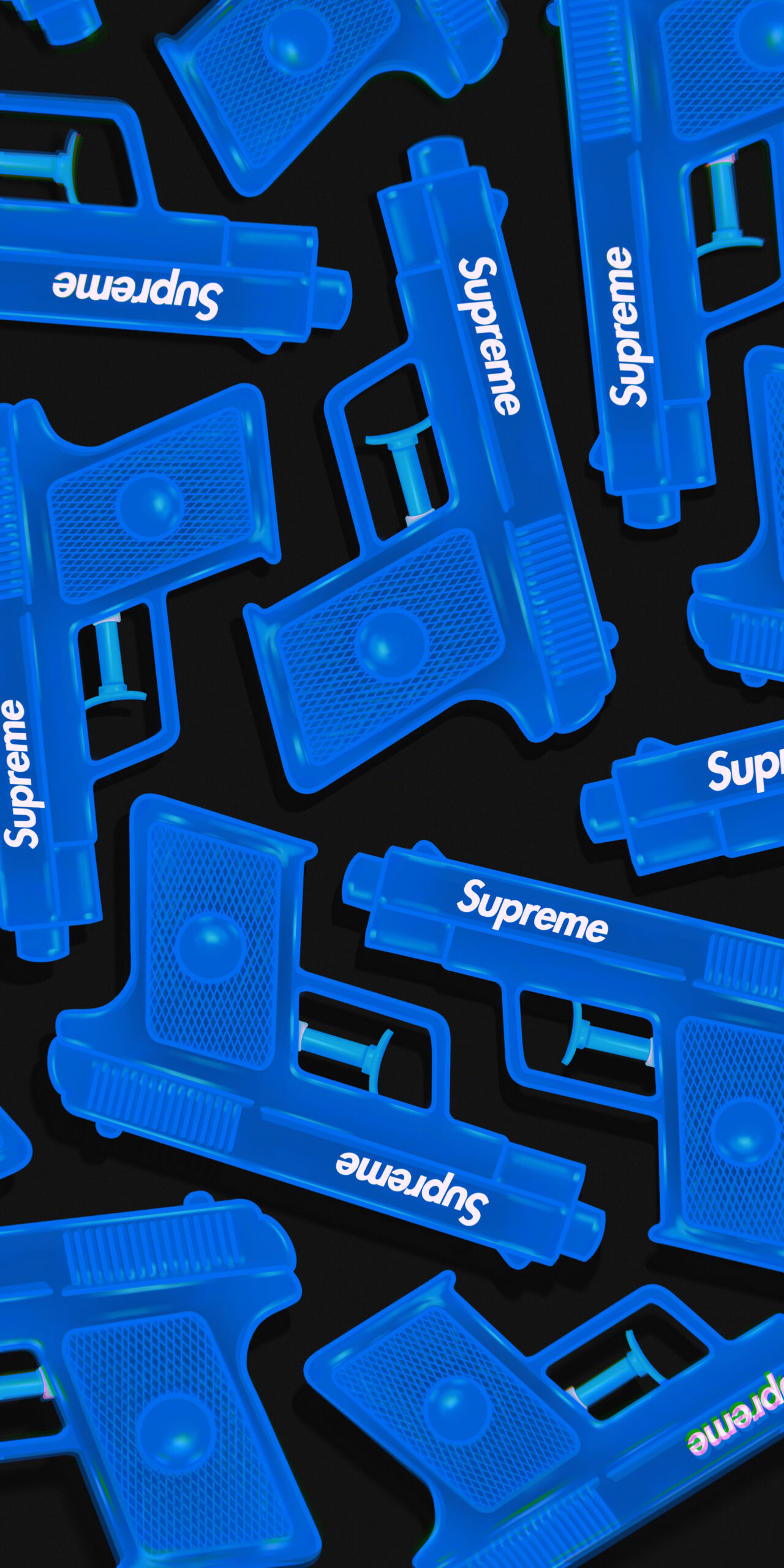 Supreme Water Gun Blue & Red Wallpaper