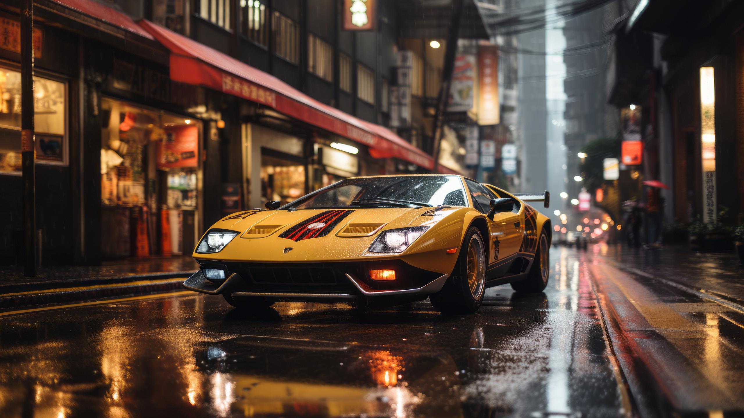 Lamborghini on the streets of Tokyo [2560x1440] OC