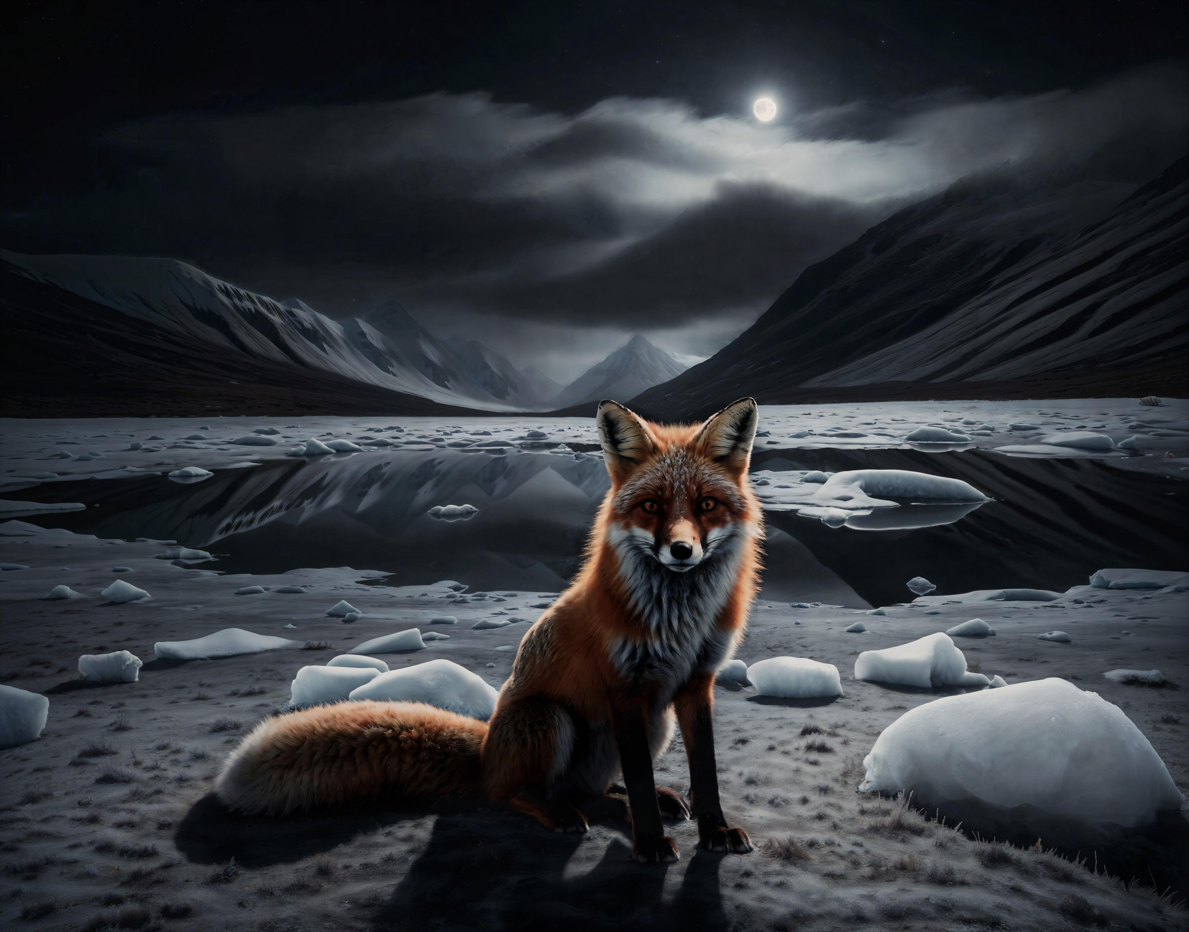 Red Fox in a Snowy Valley (4k)