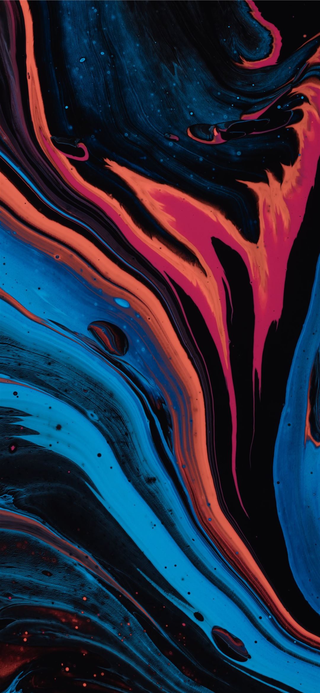 blue white and red abstract painting iPhone 12 Wallpaper Free Download