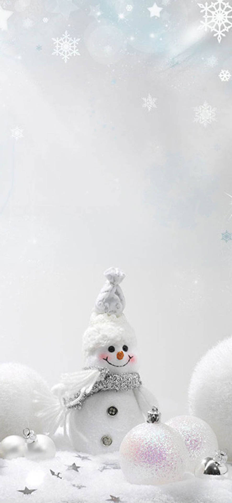 Download Winter Phone Smiling Snowman Wallpaper