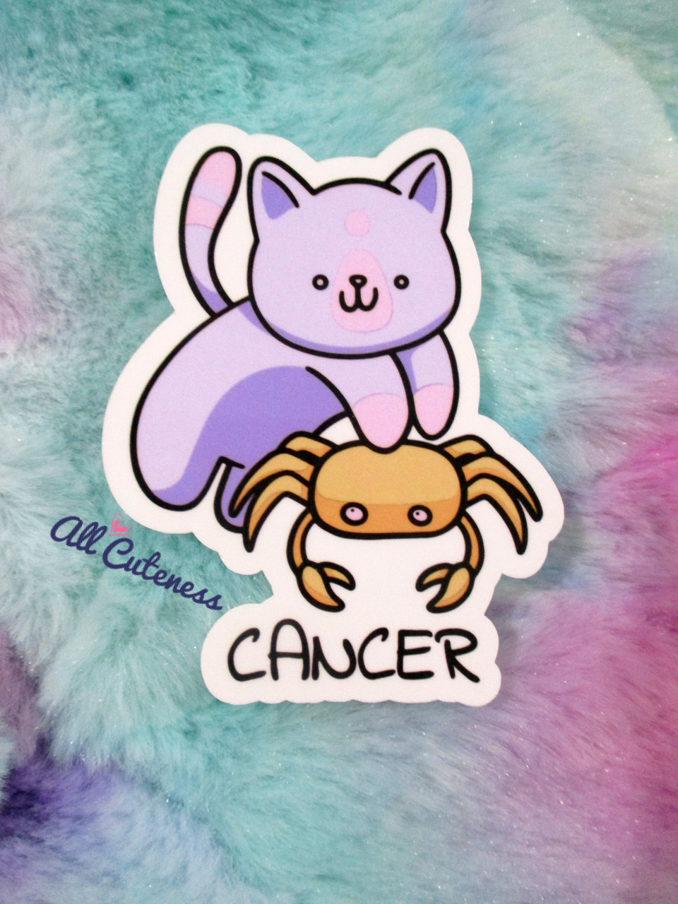 Cute Waterproof Cancer Zodiac Sticker. Cancer Laptop Sticker