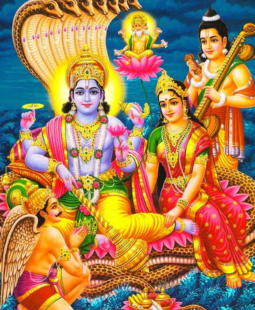 Download Lakshmi And Other Wives Of Lord Vishnu HD Wallpaper