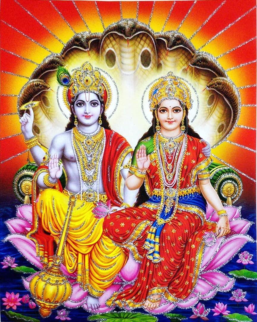 Vishnu Laxmi Wallpaper