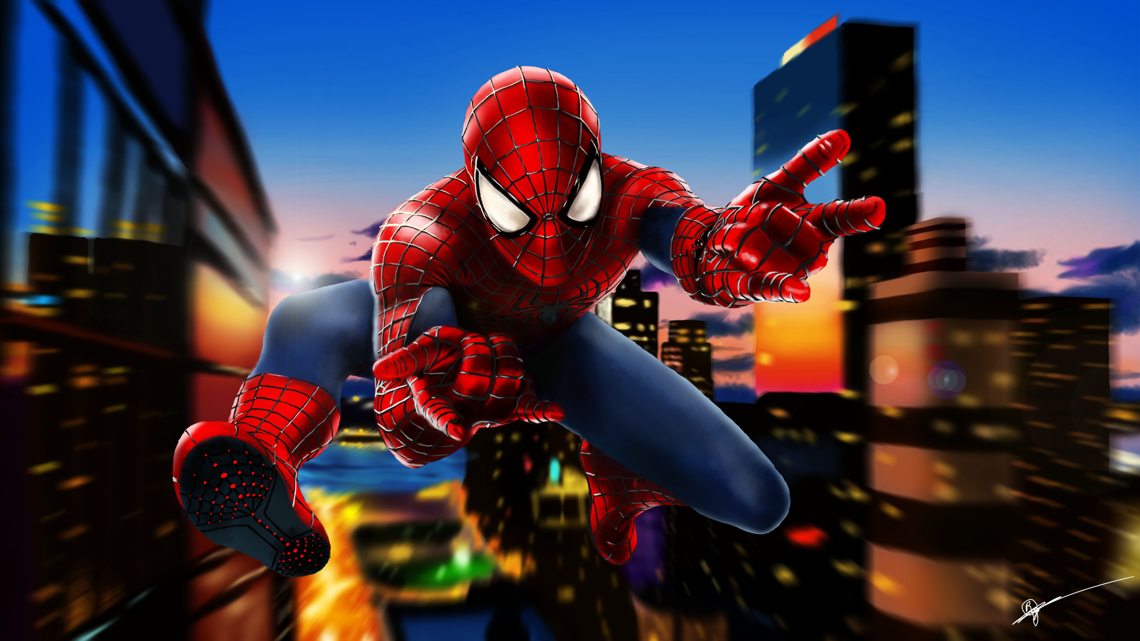 Spider Man Wallpaper 4K, Digital Art, Speed Paint, Marvel