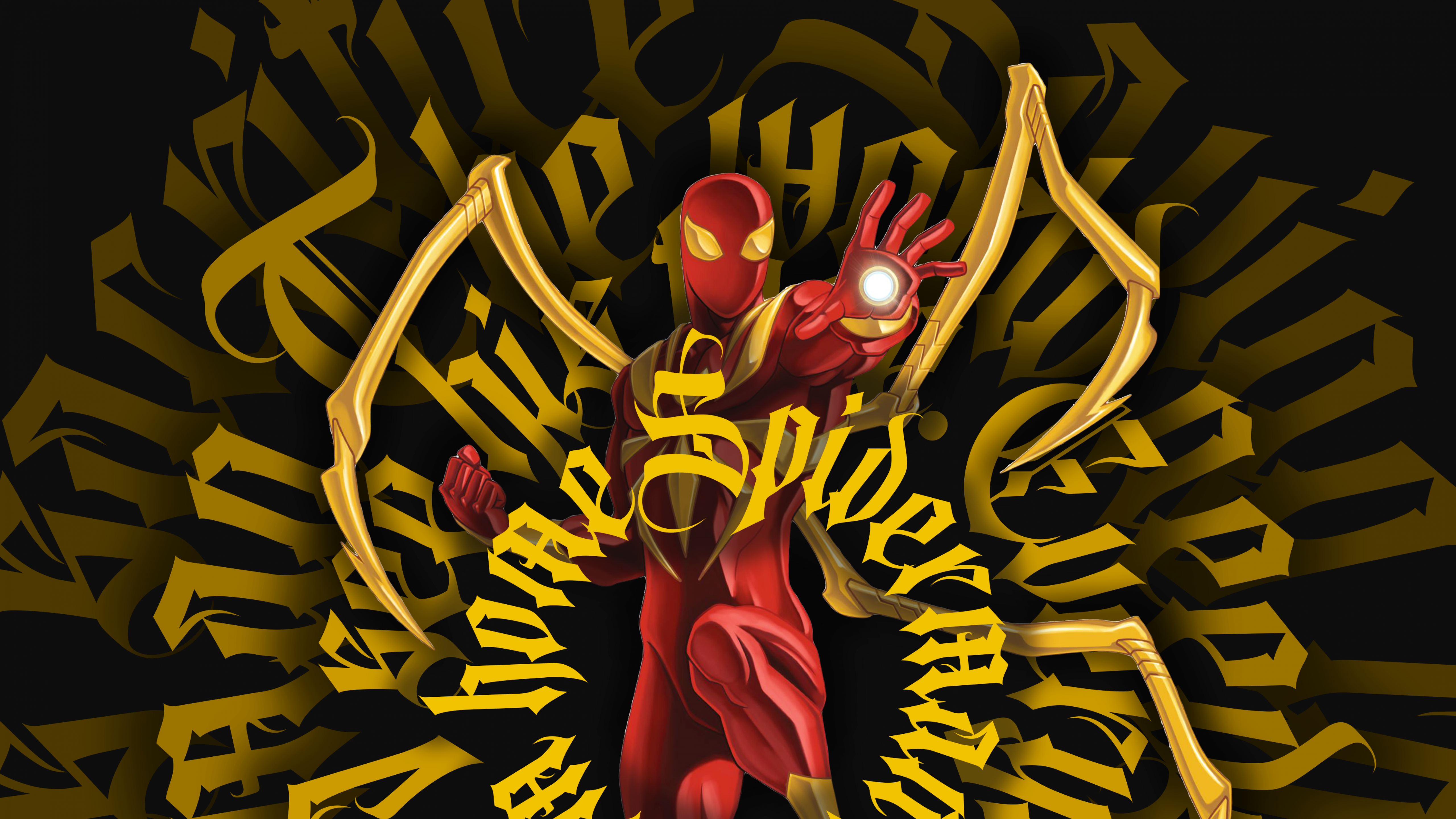 Iron Spider Wallpaper 4K, Spider Man, Artwork, Digital Art