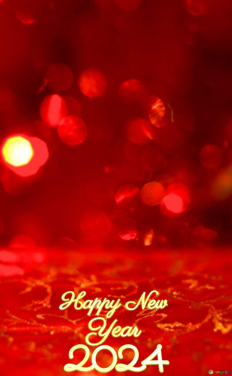 Christmas background happy new year 2024 red lights №58300