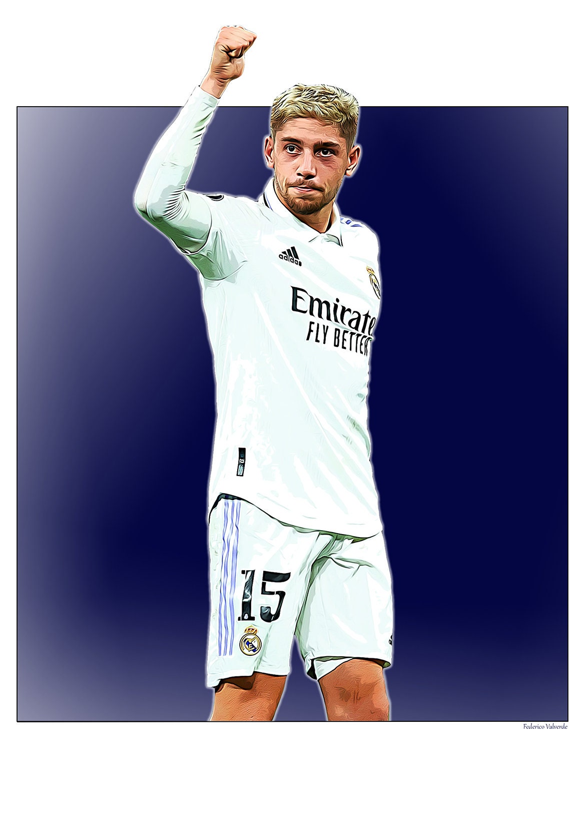 Federico Valverde 2022 23 Digital Art Print On Foamex Board