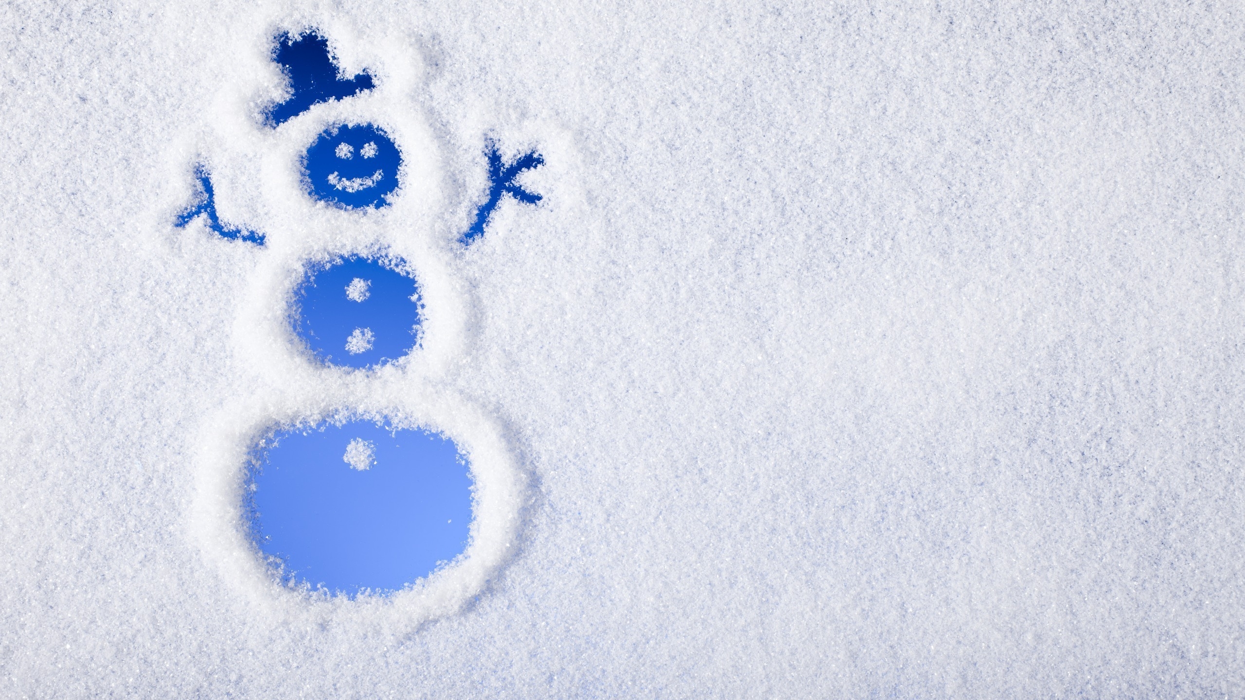 Happy and Cute Snowman 2560x1440 HDTV Wallpaper
