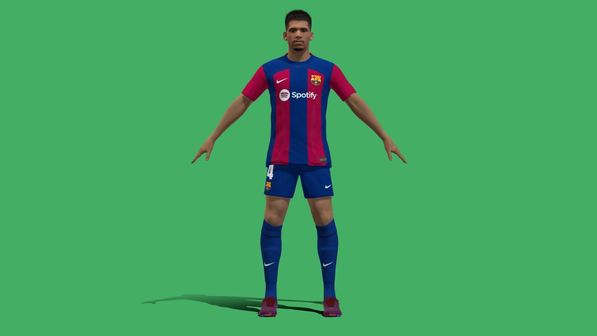 3D Rigged Ronald Araujo Barcelona 2024
