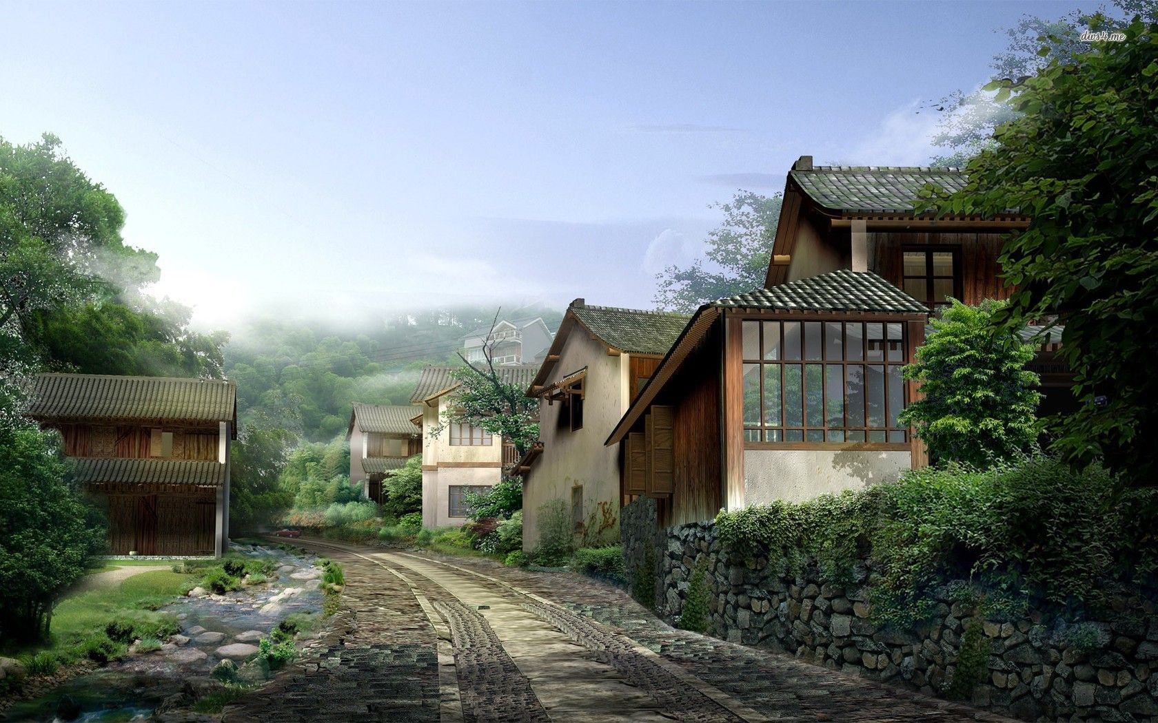 Street in the village HD wallpaper. Countryside wallpaper, Japanese village, Japan village
